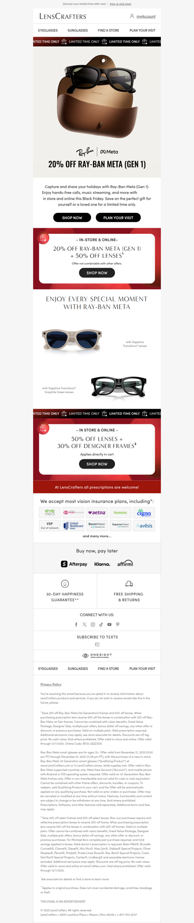 Enjoy an exclusive 20% off Ray-Ban Meta