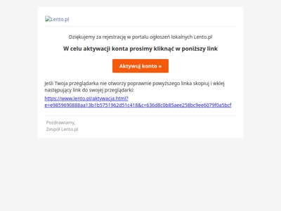 Dokończ rejestrację na Lento.pl