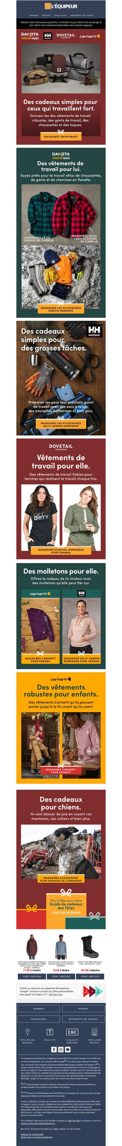 Les vêtements de travail sont des cadeaux excellents 🎁