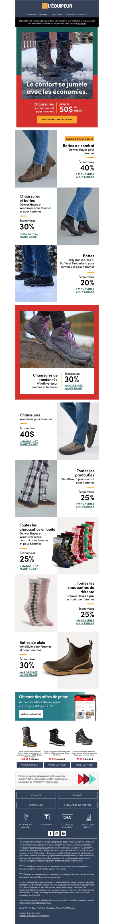 Économisez jusqu'à 50 $ sur les chaussures 👟