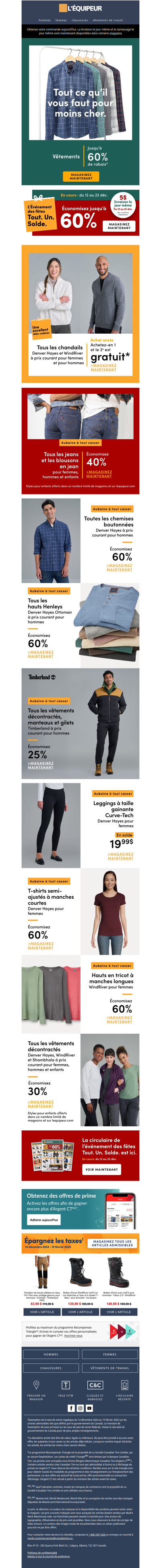 Tout. Un. Solde.🐘 Jusqu'à 60 % de rabais sur les vêtements là-dedans⬇️