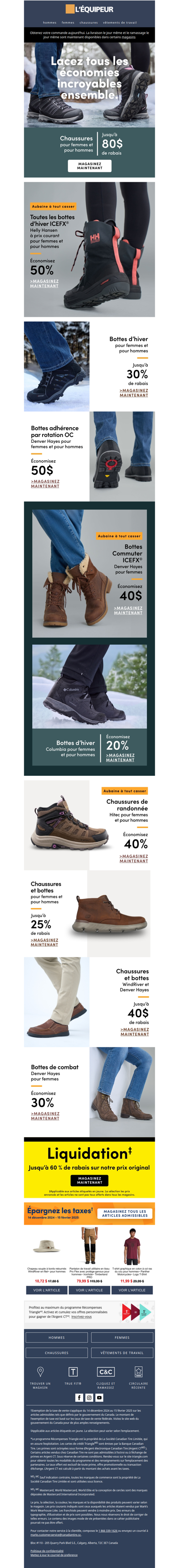 Économisez jusqu'à 80 $ sur les bottes d'hiver🥾