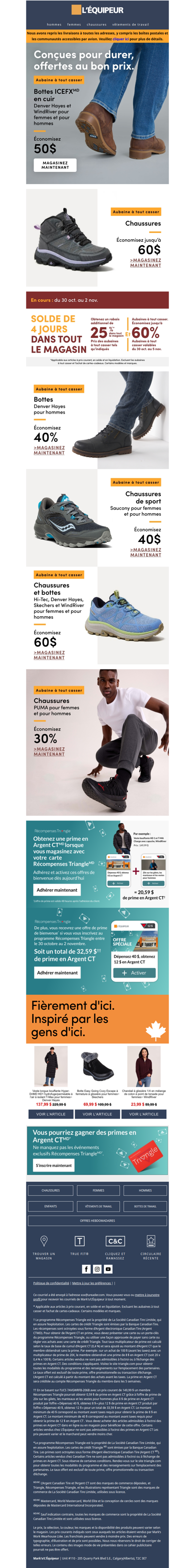 Économisez jusqu’à 60 % sur les chaussures : Aubaine à tout casser