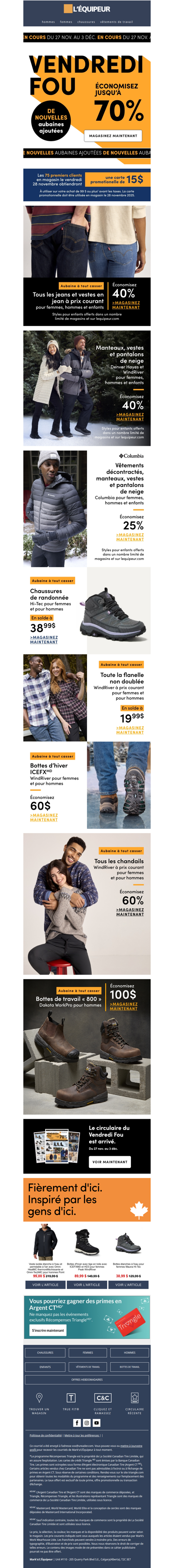 Les meilleures aubaines du Vendredi Fou à l’intérieur : économisez jusqu’à 70 % 🟧