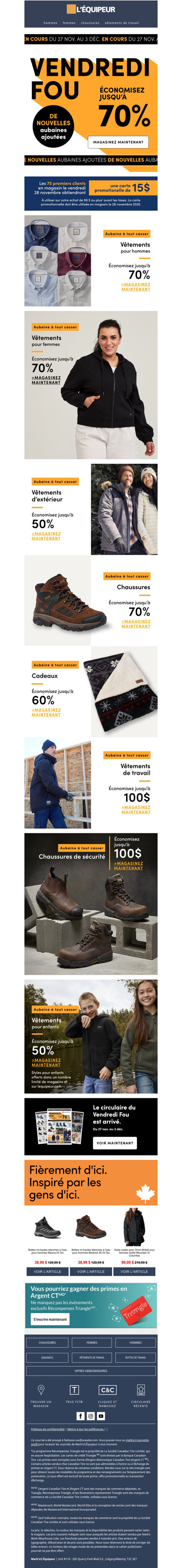 Économisez jusqu’à 70 % sur les toutes nouvelles aubaines du Vendredi Fou 🟧