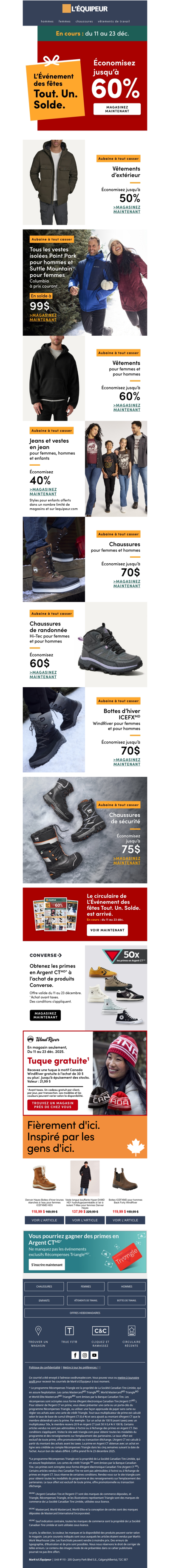 Économisez jusqu’à 60 % : L’Événement des fêtes Tout. Un. Solde. en cours 🎁