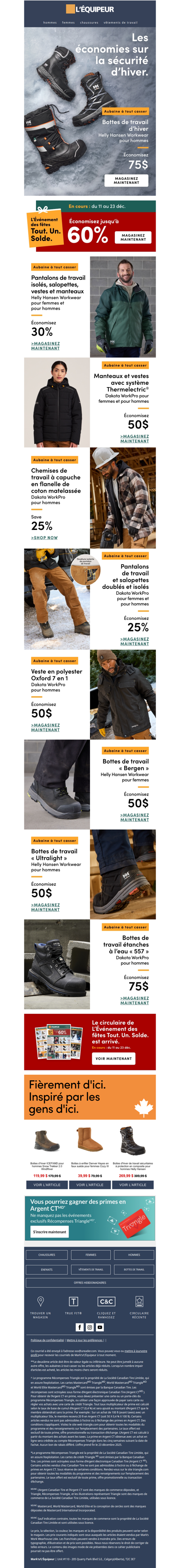 Économisez sur bottes de travail, vêtements de travail et plus 🥾