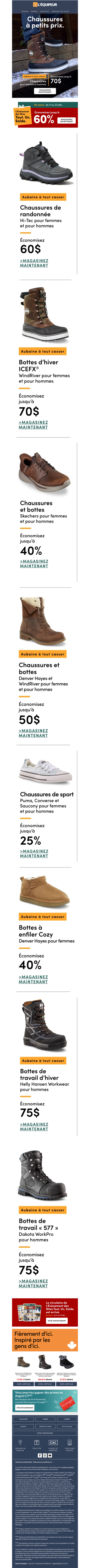 Économisez jusqu’à 70 $ sur les chaussures 👟