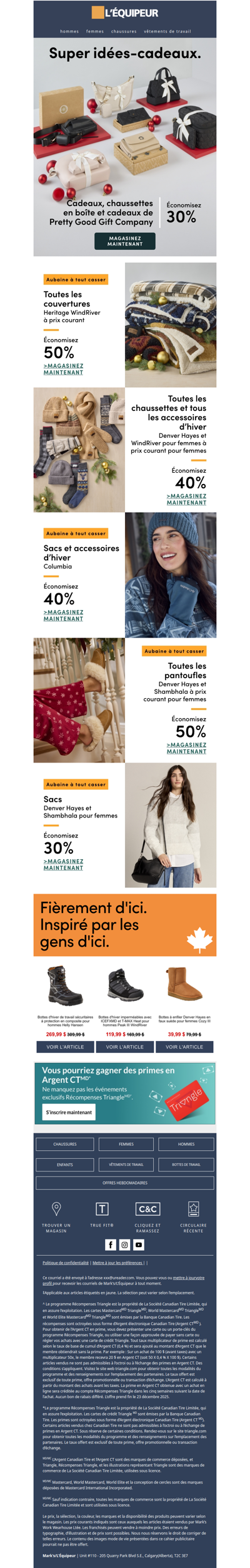 Cadeaux de dernière minute jusqu’à 50 % de rabais 🎁