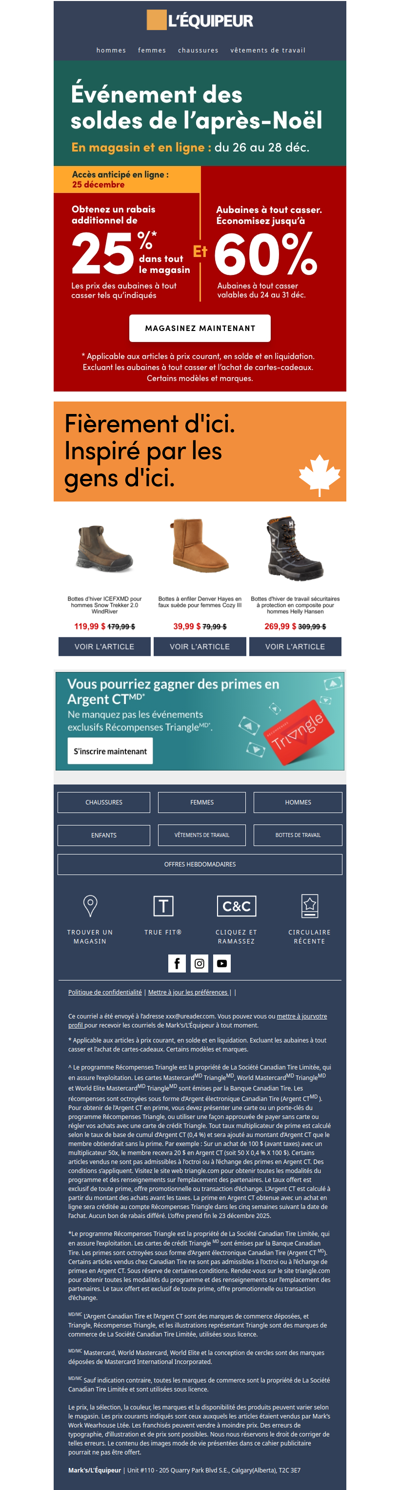 Accès anticipé : magasinez l’Événement des soldes de l’après-Noël en ligne maintenant 🟧