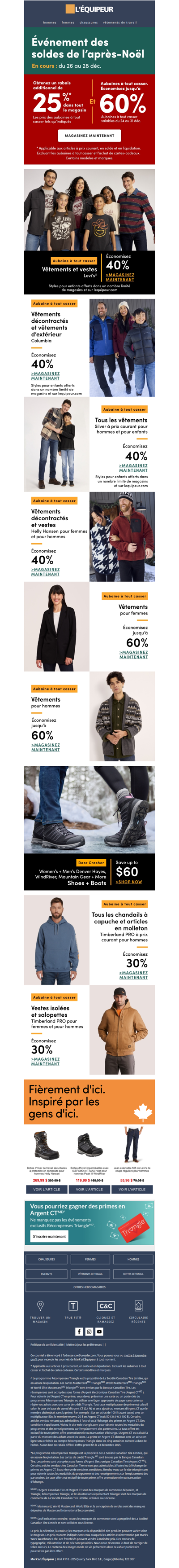 Économisez pendant l’Événement des soldes de l’après-Noël 🎁