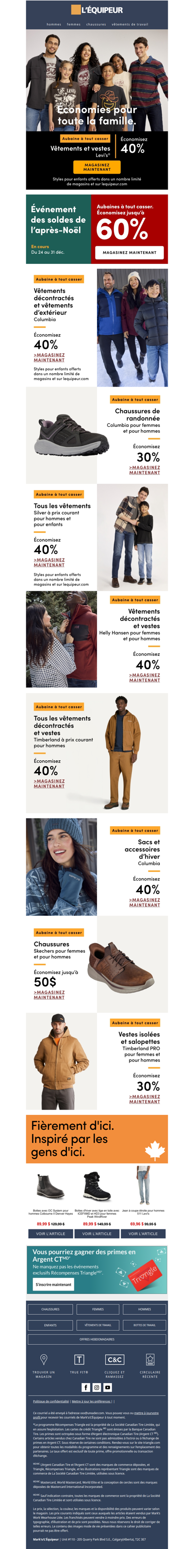 Solde : Levi’s®, Columbia, Silver, Helly Hansen et plus 👖