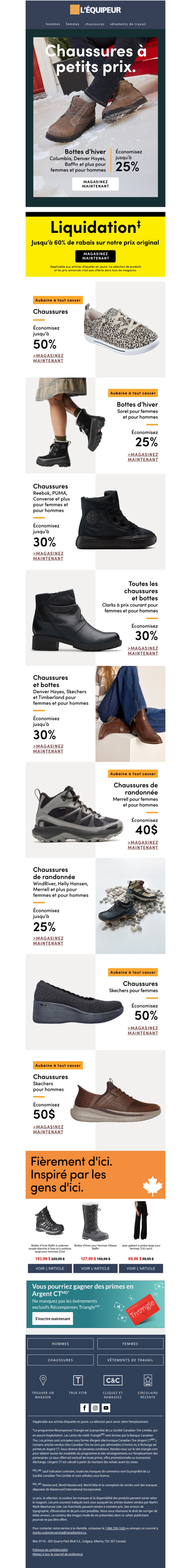Économisez jusqu’à 50 % sur les chaussures 👟