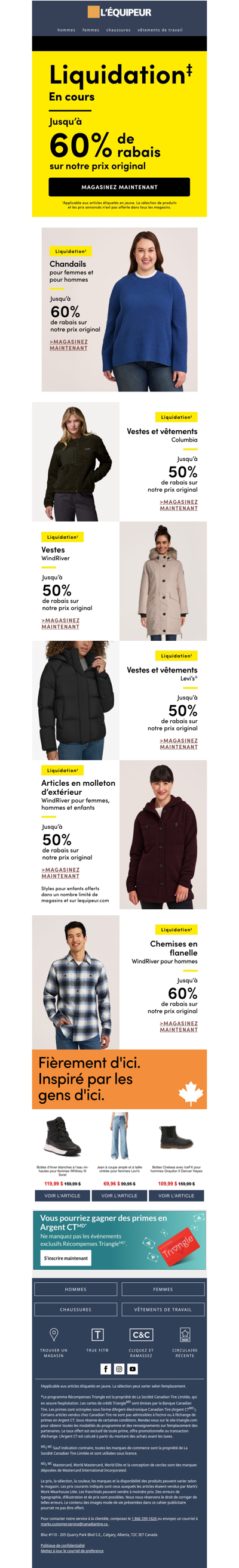 Liquidation : jusqu’à 60 % de rabais