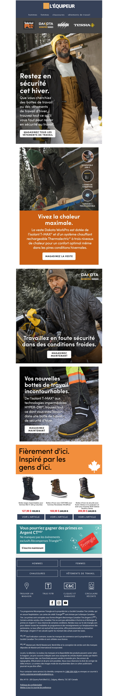 Magasinez les vêtements de travail d’hiver pour la sécurité et la chaleur 🥾