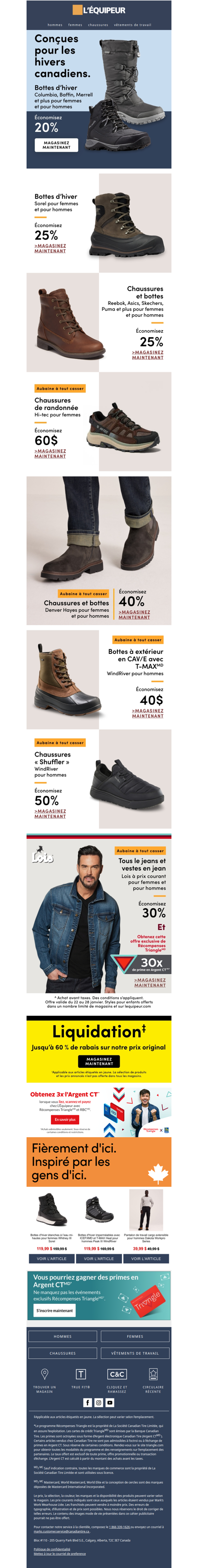 Économisez sur Columbia, Baffin, Merrell, Sorel et plus de grandes marques