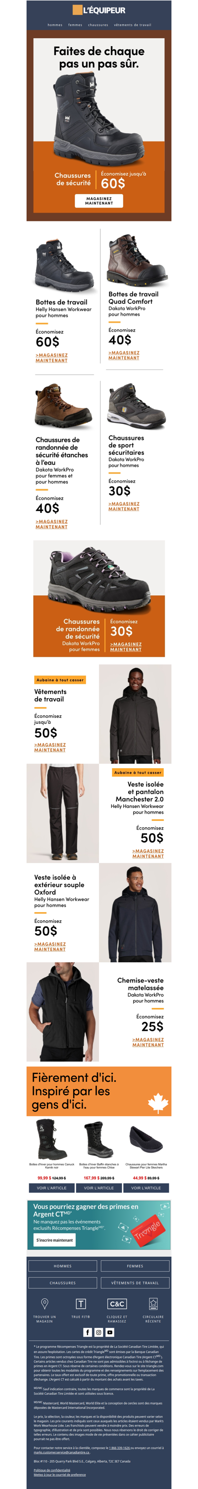 Économisez jusqu’à 60 $ sur les bottes et les chaussures de sécurité 🥾