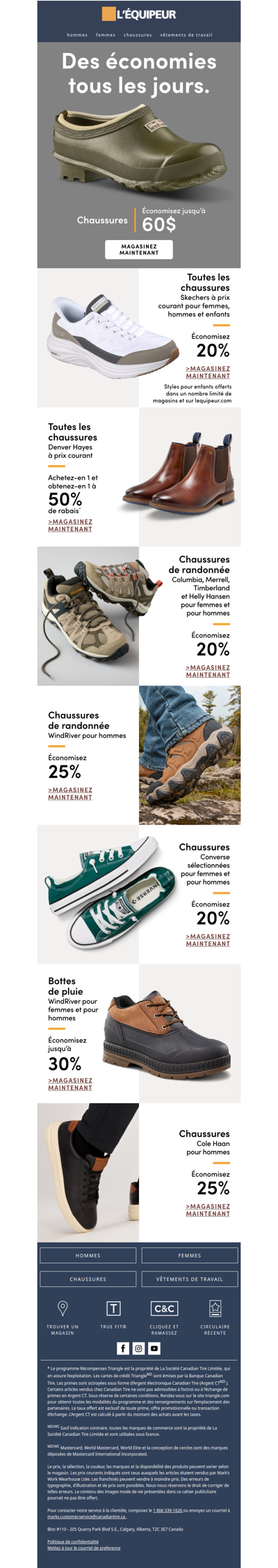 Économisez jusqu’à 30 % sur les chaussures 👢