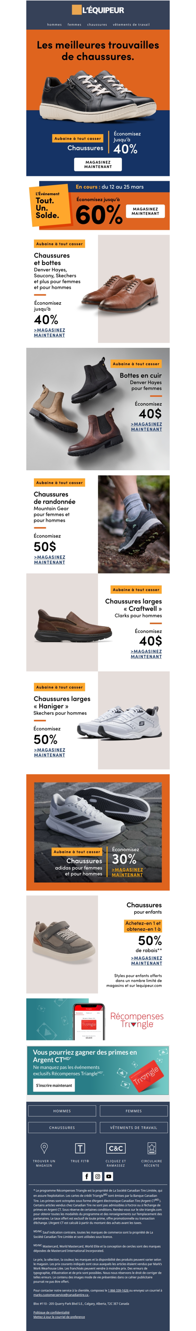 Économisez jusqu’à 40 % sur les chaussures 👟