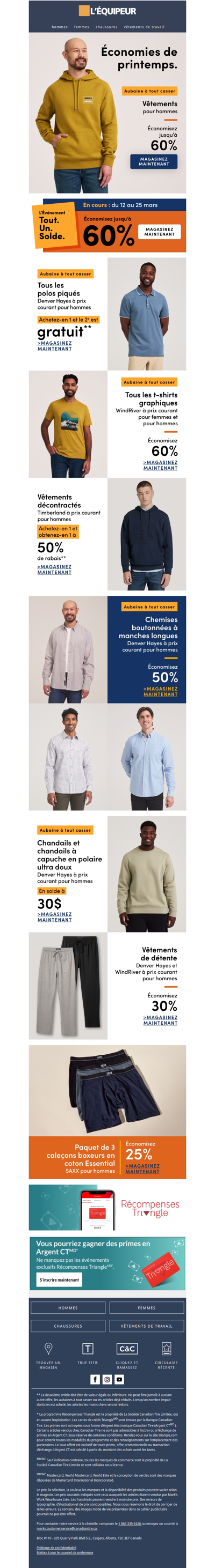 Économisez 60 % sur les vêtements pour hommes 🟧