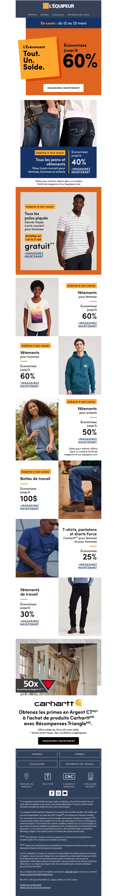 Les meilleures aubaines de L’Événement Tout. Un. Solde. Sont ici 🟧