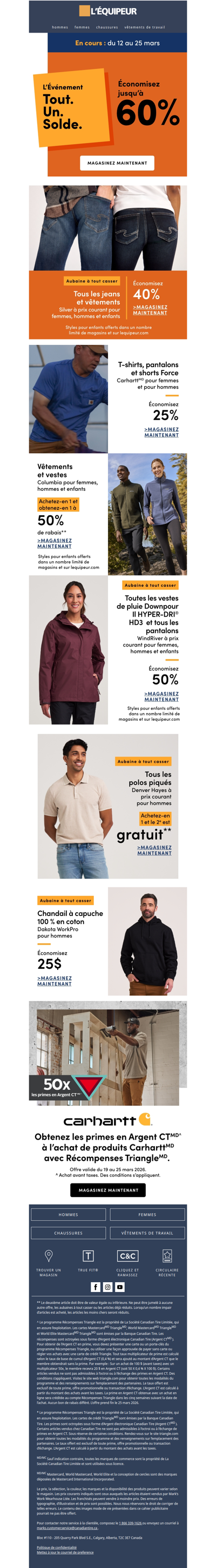 Carhartt, Silver, Columbia et plus encore en solde 🟧