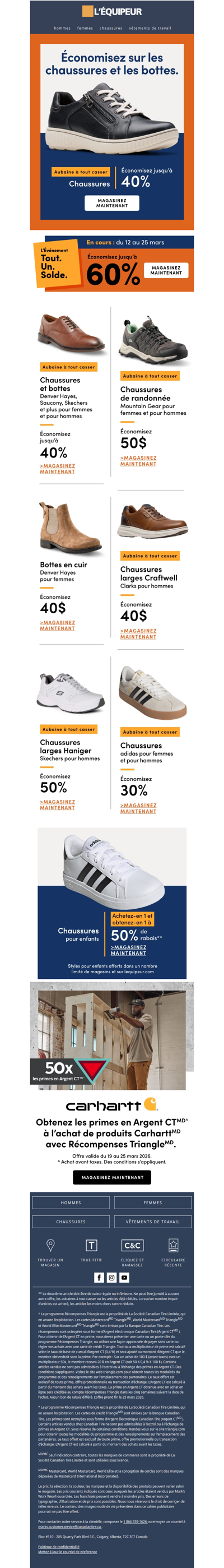 Économisez jusqu’à 40 % sur les chaussures 👟