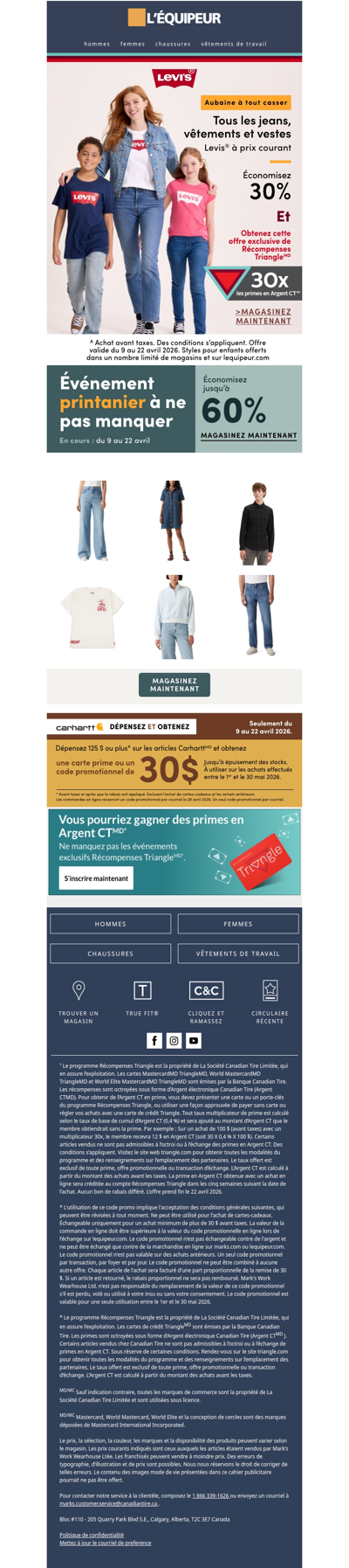 Oups! On s'est trompés – économisez 30 % sur les jeans, vêtements et vestes Levi's®👖