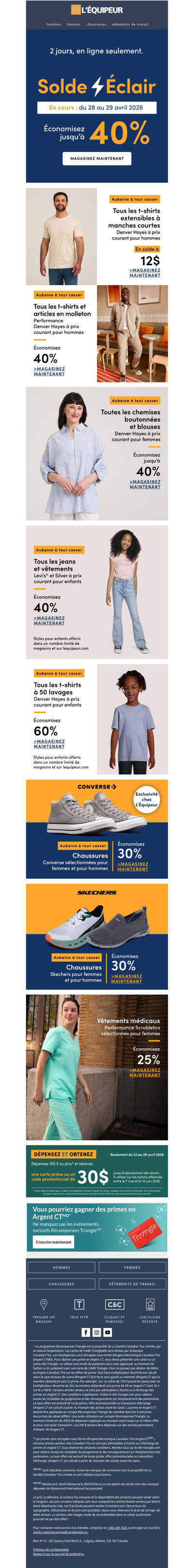 Jusqu’à 40 % de rabais ⚡ Le solde éclair en ligne seulement se termine aujourd’hui
