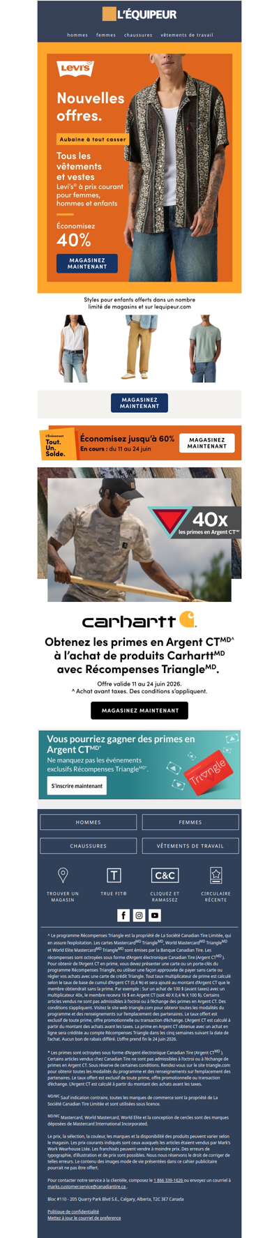 Économisez 40 % sur les vêtements et vestes Levi's® 👖