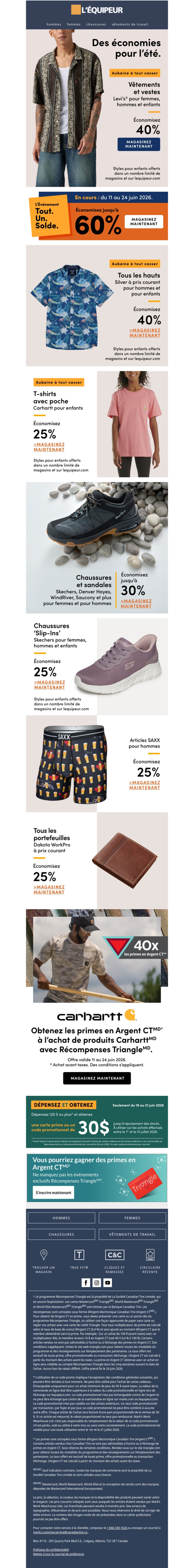 Économisez 40 % sur les vêtements et les vestes Levi’s®
