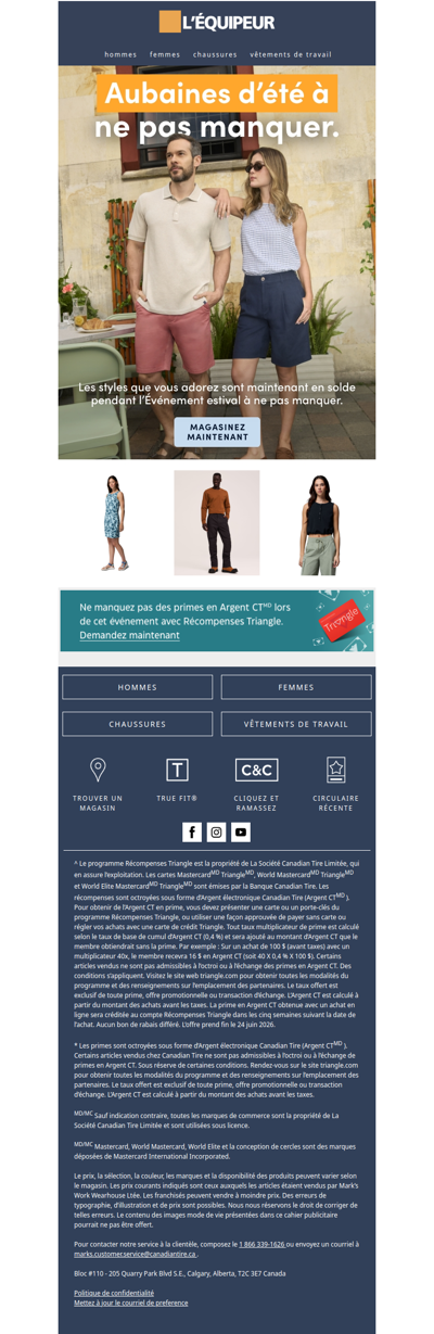Économisez jusqu’à 50 % sur les vêtements d’été 🏖️
