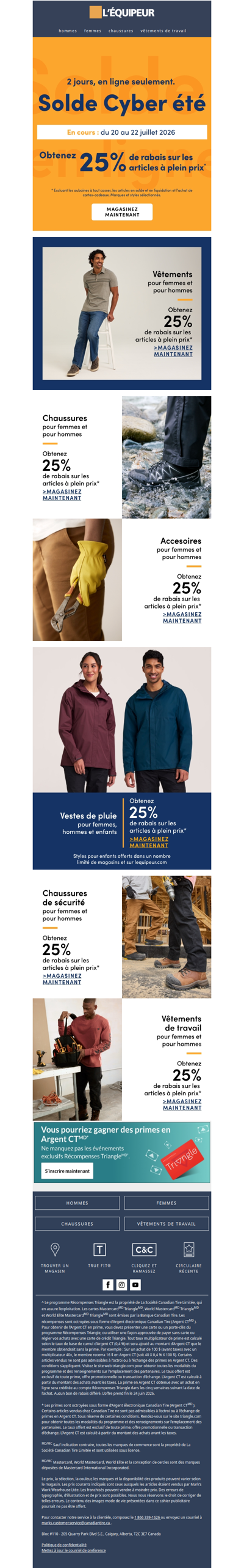 Obtenez 25 % de rabais sur les articles à prix courant* — Solde Cyber été 🌼