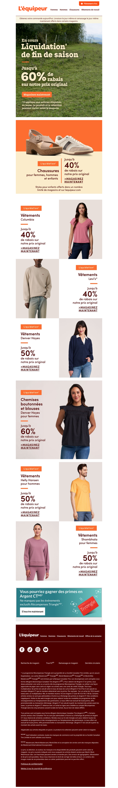 Liquidation‡ de fin de saison ‼️ Jusqu’à 60 % de rabais sur notre prix original
