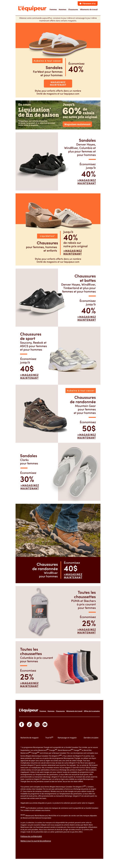 Économisez 40 % sur les sandales FarWest 🩴