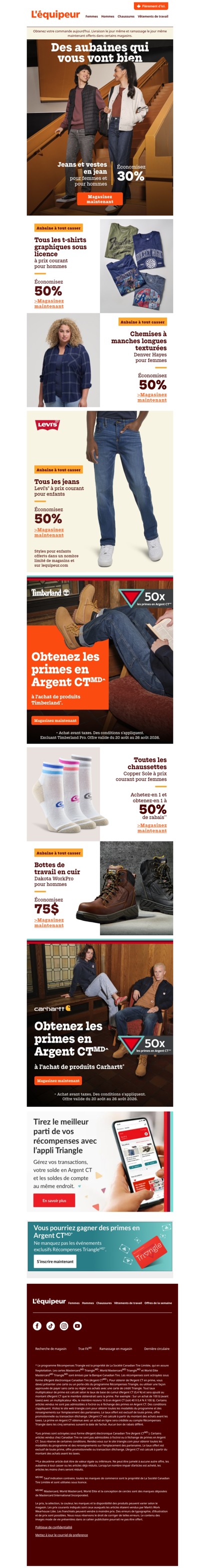 Rabais de 30 % sur les jeans et les vestes en jean pour femmes et hommes 👖