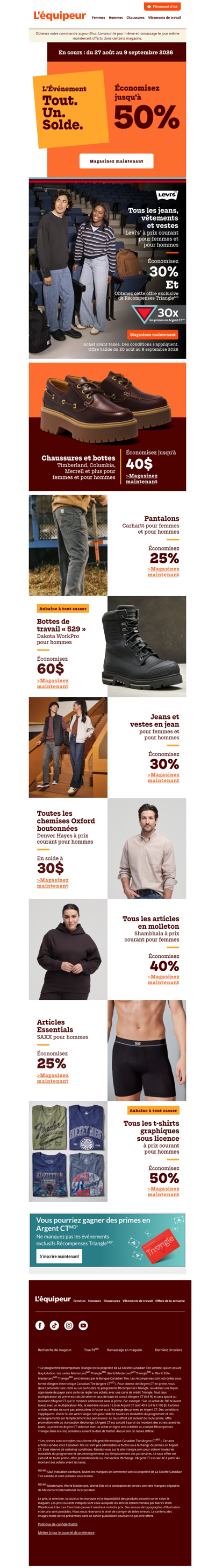 En cours : L’Événement Tout. Un. Solde. — économisez jusqu’à 50 %
