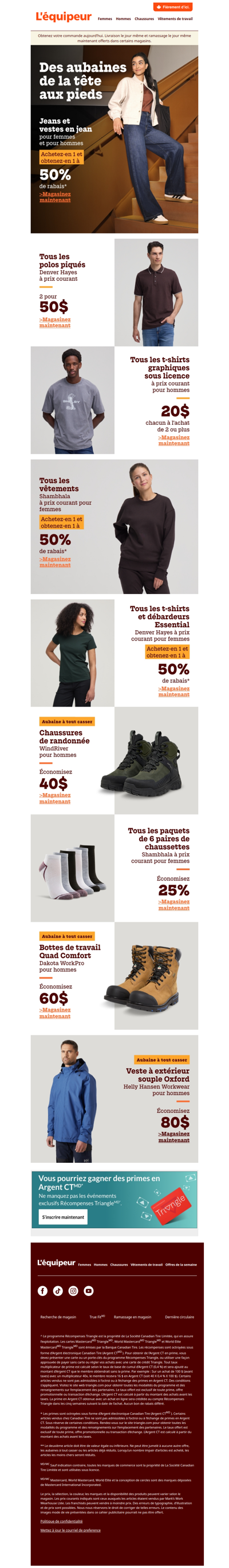 Achat mixte : obtenez 50 % de rabais sur le 2e article** parmi les jeans et vestes en denim 👖