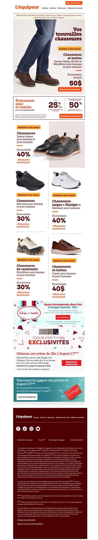 Économisez jusqu’à 50 $ sur les chaussures et bottes Denver Hayes, Hi-Tec et WindRiver 👟