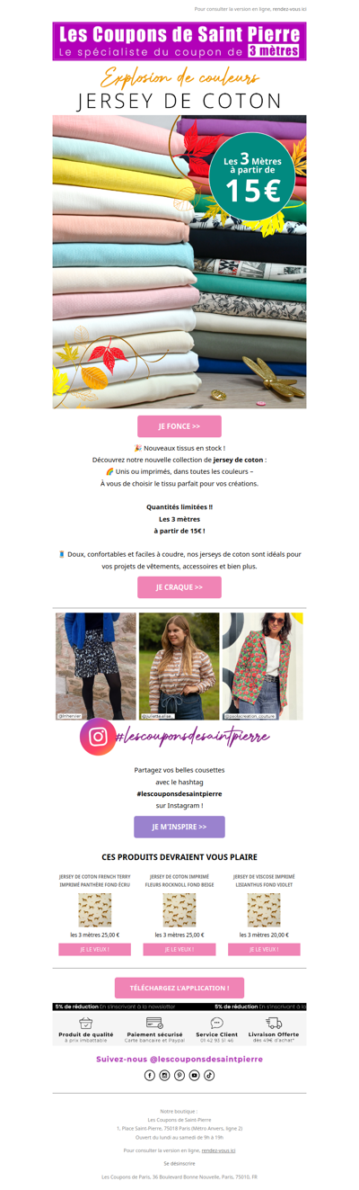 ✂️ Jersey de coton en Folie 🌈