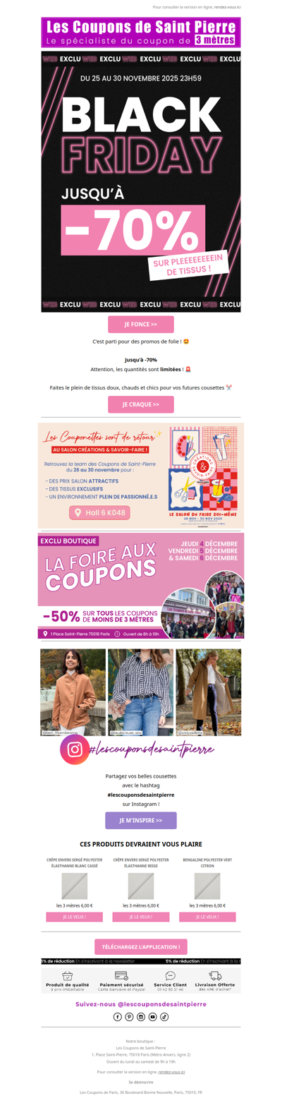 ✂️ BLACK FRIDAY : Jusqu'à -70% ! 🖤