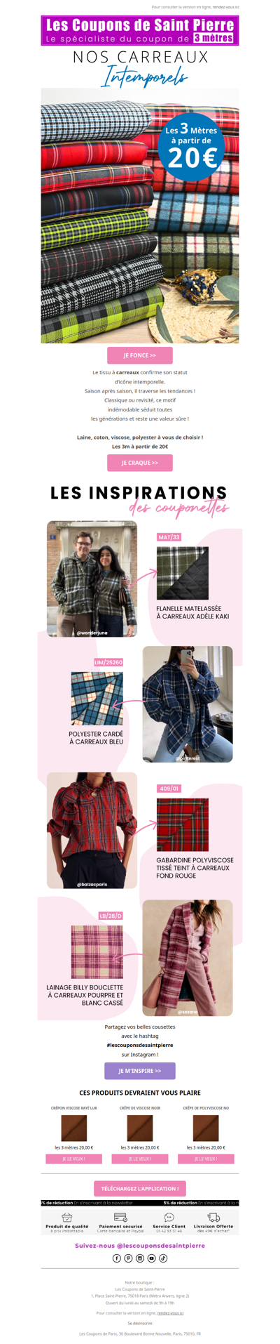 ✂️ Nos carreaux intemporels : l’élégance qui traverse le temps !