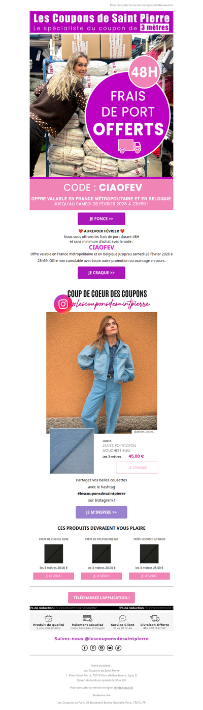 ✂️ Frais de port OFFERTS !!! 🤩