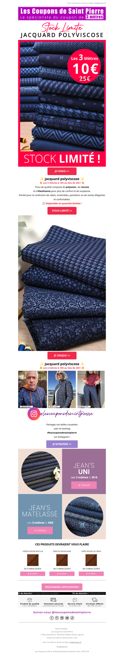 ✂️ Offre spéciale : le Jacquard à prix mini ! ⚡