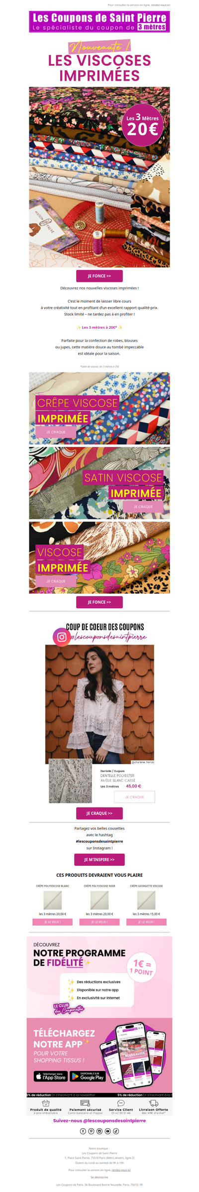 ✂️ Nouveauté ! Nos viscoses imprimées 🌸