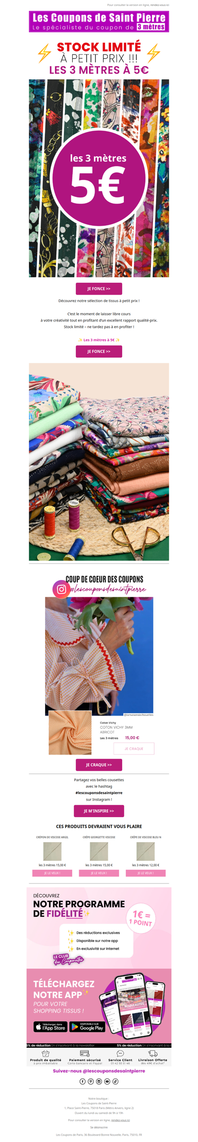 ✂️ Les 3m à 5€ ! À ce prix-là, ça vaut le coup ! 💥