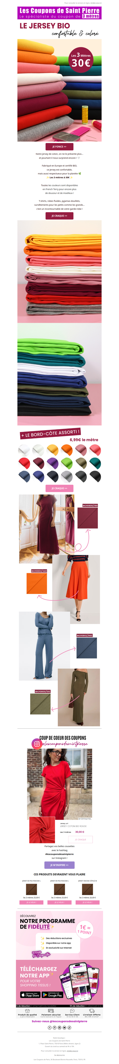 ✂️ Le jersey BIO : confortable et coloré 💖
