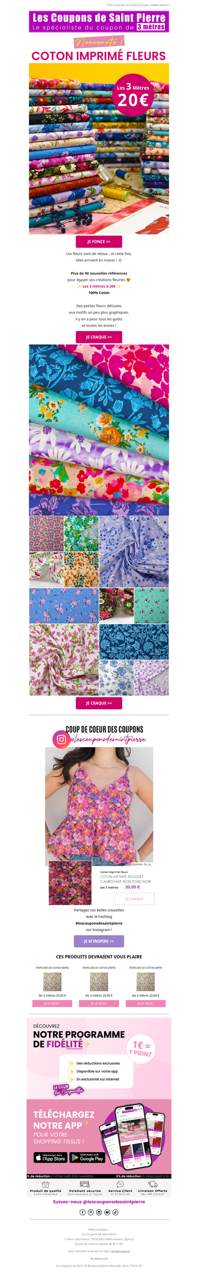 ✂️ Nouveauté fleurie ! Les cotons imprimés sont là ! 🌼