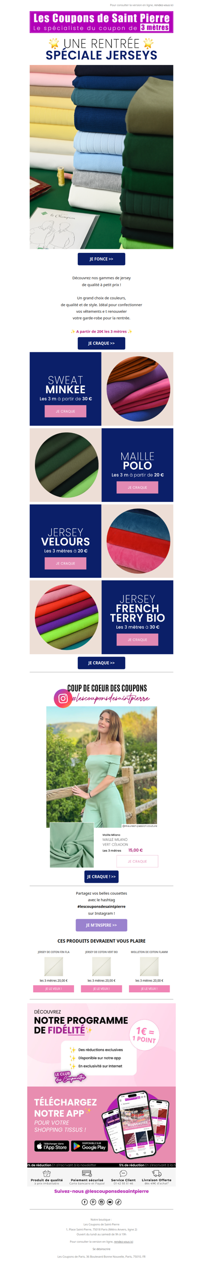 ✂️ Spéciale Jersey ! Le tissu de la rentrée 😍