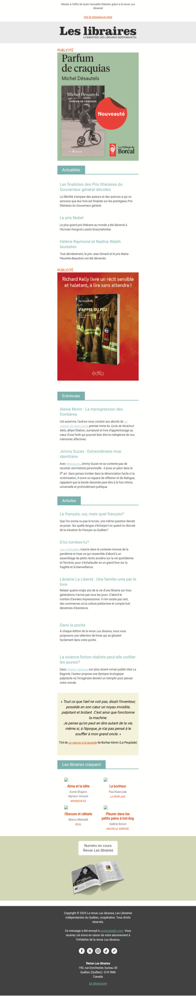 Revue Les libraires - Votre infolettre